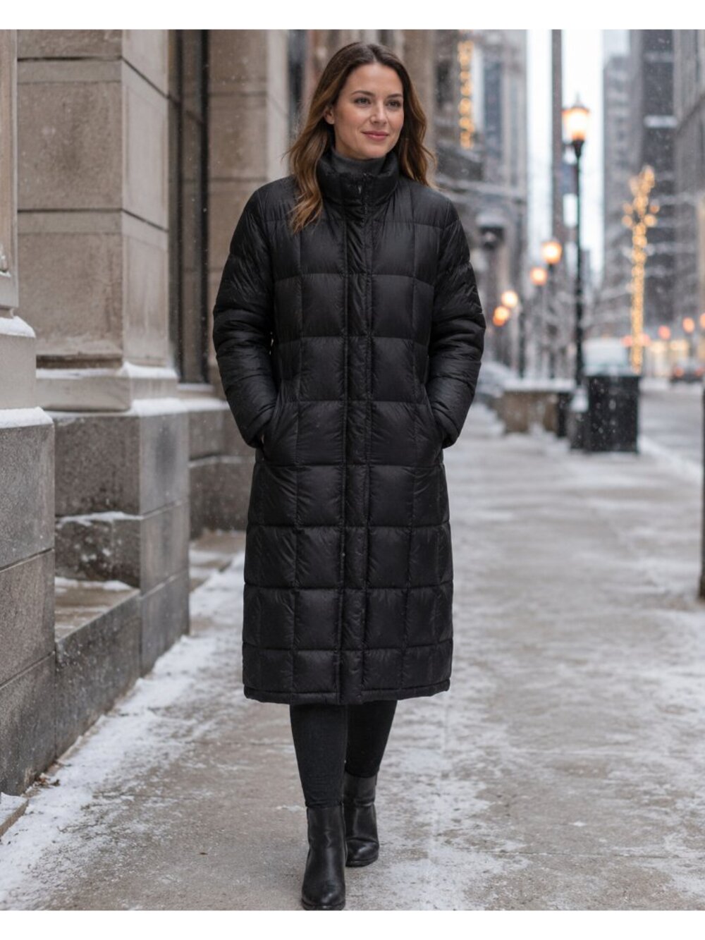 The North Face Long Puffer Jacket Women M Black Goose Down 600 No Hood